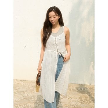 올리브데올리브 [On-line exclusive] 레이스 슬리브리스 레이어드 원피스 OH5MO551