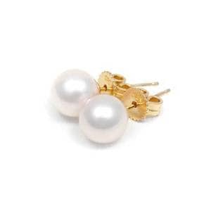고품질 7 - 10mm 14K 18K 아코야 해수 진주귀걸이 AAAA+