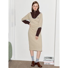 Color Block Cozy Dress_Beige