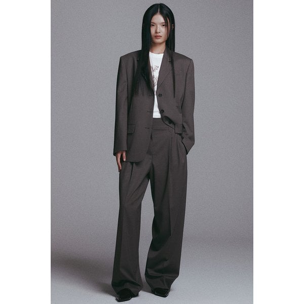울 블렌드 투 턱 와이드 팬츠 7115430903160