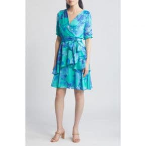 4608214 Tahari ASL Floral Shadow Stripe Satin Dress