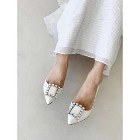 Fady Cube White Pumps