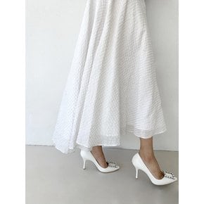 Fady Cube White Pumps