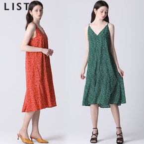 [리스트(LIST)] 러플헴 패턴 슬리브리스 원피스