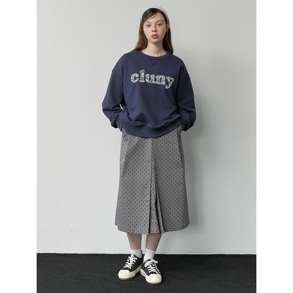 Dot Pattern Sleeveless Dress - gray