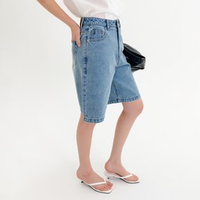 아인 와이드 하프 데님 팬츠_블루 / AIN WIDE HALF DENIM PANTS_BLUE