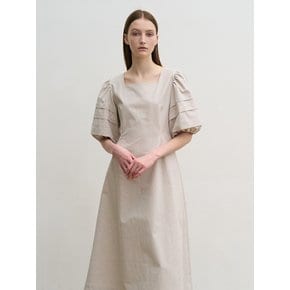 Puff sleeve A-line dress