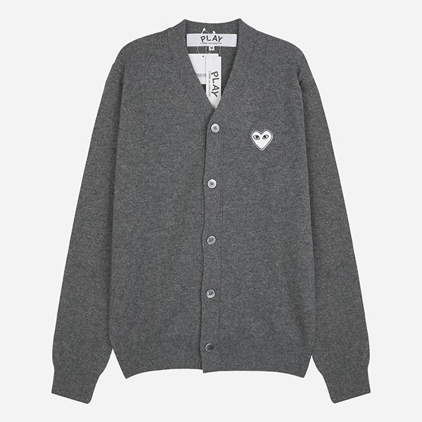 [시흥점] 5F AX N062 051 3 화이트 하트 니트 가디건 그레이