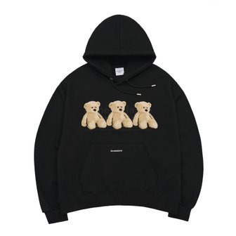 아크메드라비 THREE BOUCLE BEAR HOODIE BLACK - 부클베어