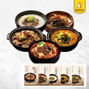 순대국외 1팩씩 맛보기 총5팩 세트(육개장+설렁탕+추어탕+불고기)