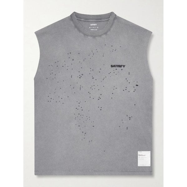 디스트레스트 로고 프린트 맘테크 코튼 저지 탱크 탑 46376663163018387