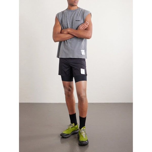 디스트레스트 로고 프린트 맘테크 코튼 저지 탱크 탑 46376663163018387