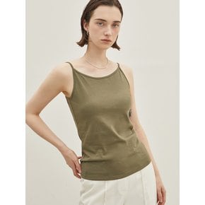 [2차 리오더] boat neck sleeveless T_KHAKI 끈나시 캐미솔 여성나시티