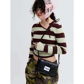 GLOSSY STRING CROSS BAG_BLACK