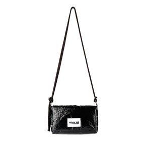 GLOSSY STRING CROSS BAG_BLACK