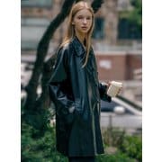 Even faux leather coat_Black