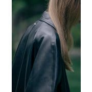 Even faux leather coat_Black