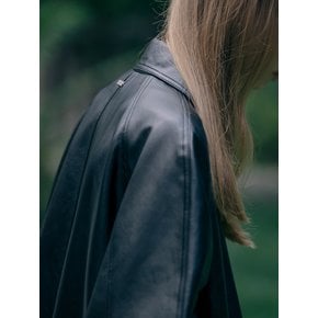 Even faux leather coat_Black