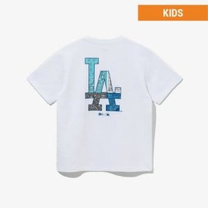 뉴에라키즈 [키즈] MLB LA 다저스 페이즐리 티셔츠 화이트