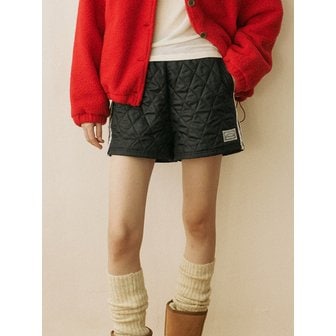 아워호프 Quilting Lace Label Track Shorts - Black