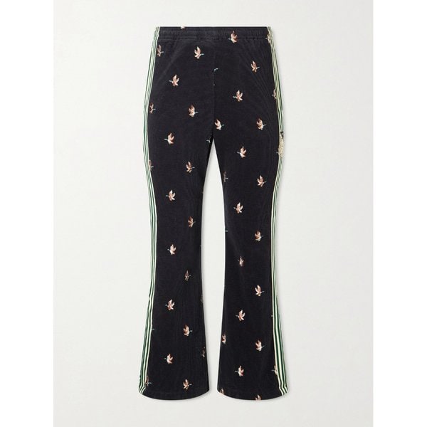 크롭 플레어 웨빙 트리밍 자수 코튼 블렌드 코듀로이 스웨트팬츠 46376663162925224