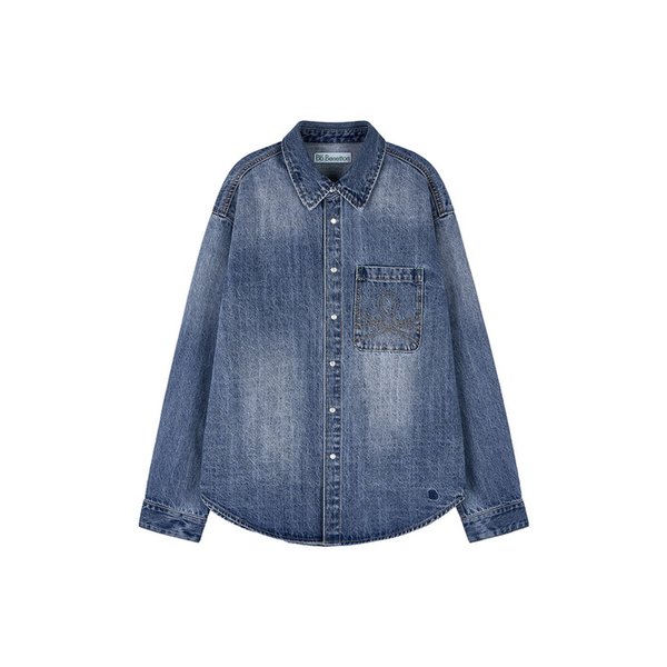 워시드 데님 셔츠 (Indigo)