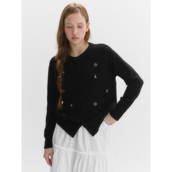 럭키 클로버 에펠탑 자수 가디건(MAFCKC12NBK)