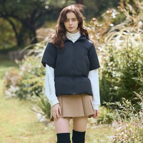 여성 파우더터치 반팔 후디 구스다운 자켓 CHD4WJK4802BK