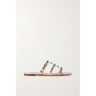 발렌티노 Rockstud Metallic Leather Sandals 골드