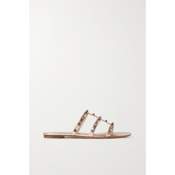 Rockstud Metallic Leather Sandals 골드