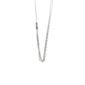 SEWN SWEN SILVER DOUBLE THIN CHAIN NECKLACE