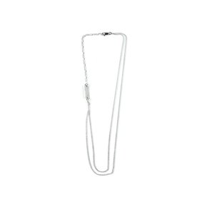 SEWN SWEN SILVER DOUBLE THIN CHAIN NECKLACE