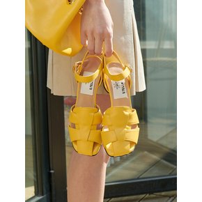 Monaco Fisherman Leather Sandals - Pop Yellow