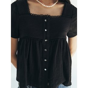 TFR LACE FLARE BUTTON BLOUSE_2COLORS