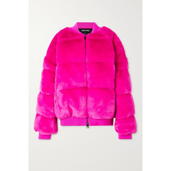 Faux Fur Down Bomber Jacket 핑크