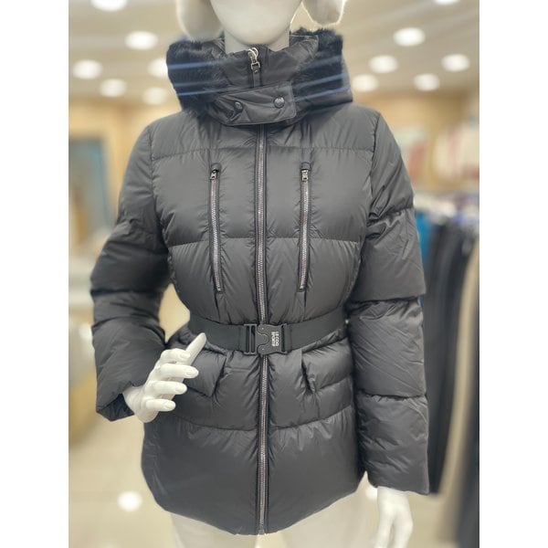 [여주점] 여성 탈부착 퍼 후드 중힙 다운 점퍼 GQ422LDJO5 BLCK