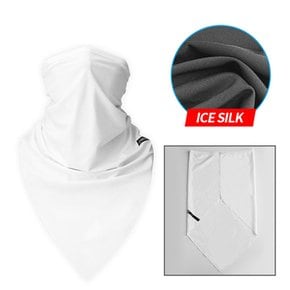 쿨체인지 자외선차단 냉감 ICE SILK 자전거 멀티마스크 White