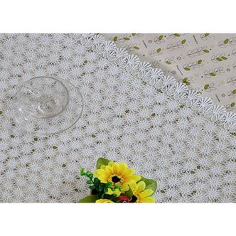 제이큐 잔잔한꽃무늬 깔끔한 pvc 시트 매트 하얀색