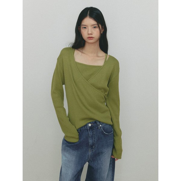 WOOL WRAP KNIT&SLEEVELESS(OV)