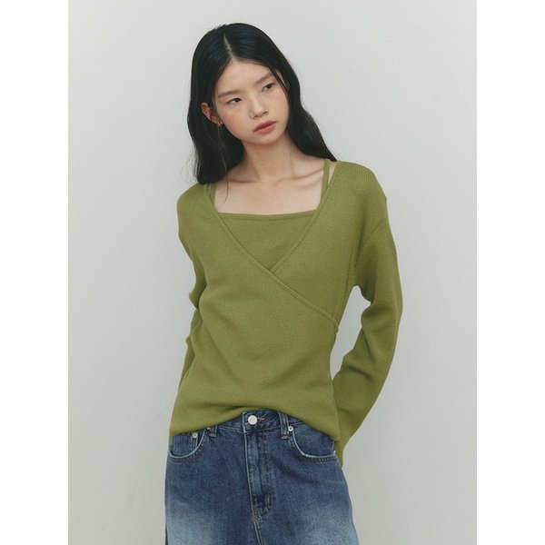 WOOL WRAP KNIT&SLEEVELESS(OV)