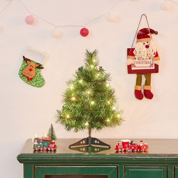 40cm 뉴리얼 솔잎 혼합 트리 크리스마스 미니트리