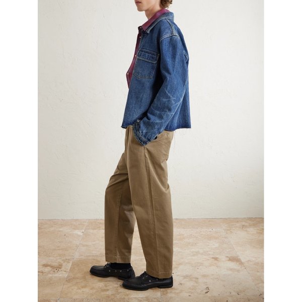 스트레이트 레그 플리츠 코튼 트윌 치노 팬츠 46376663162925141