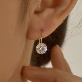14k 골드필드 엘리시아 큐빅 드롭 귀걸이 W