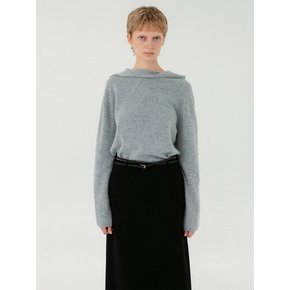 [2차 리오더] Back-Neck Slit Turtle-Neck Top_Gray