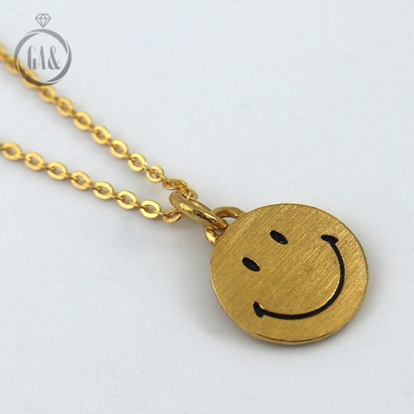 [가앤] 24k순금 무광 스마일 코인 목걸이3.75g