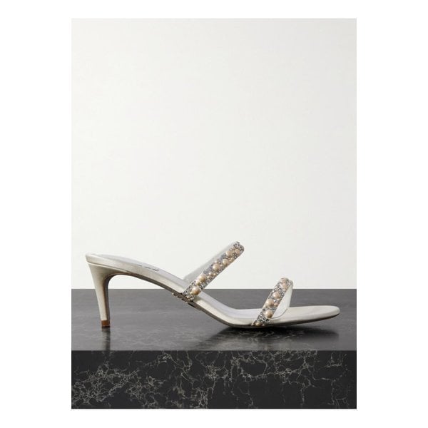 르네 카오빌라 장식 새틴 뮬 화이트 1647597360398387