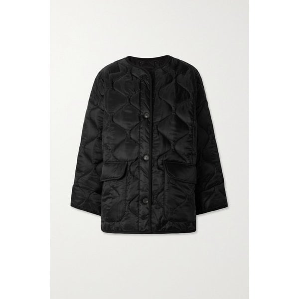 더프랭키샵 퀼팅 패딩 립스탑 재킷 블랙 27086482323708408