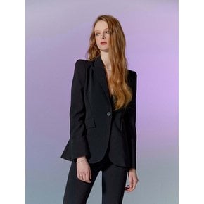 [TA212JK01P] power shoulder single tailored suit(jacket)-black