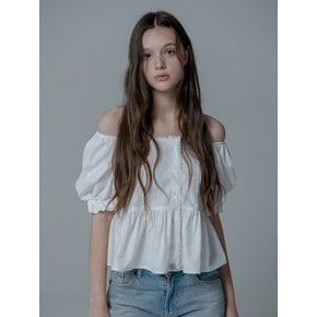 OFF-SHOULDER BAND CROP BLOUSE_IVORY