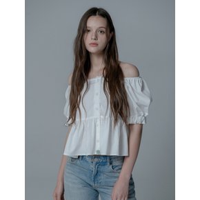 OFF-SHOULDER BAND CROP BLOUSE_IVORY